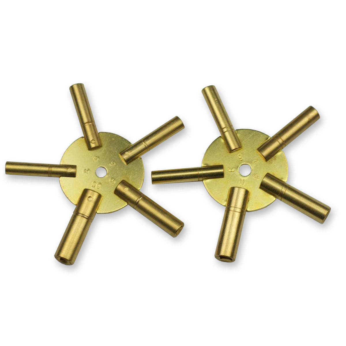 CLOCK WINDING KEYS brass spider odd/even pair all sizes key wind old clocks